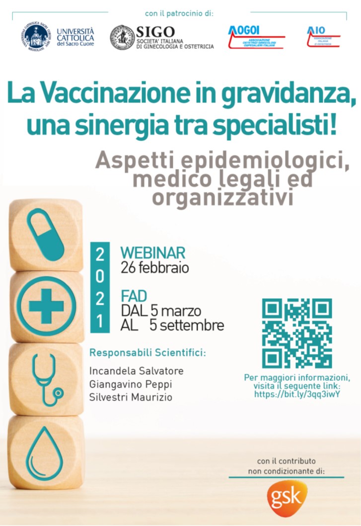 Programma FAD - La Vaccinazione in gravidanza, una sinergia tra specialisti! Aspetti epidemiologici, medico legali ed organizzativi